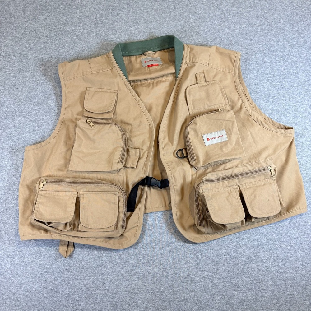 Redington Fishing Vest Mens 2XL/3XL Tan Multi-Pocket Utility Gorpcore Outdoor